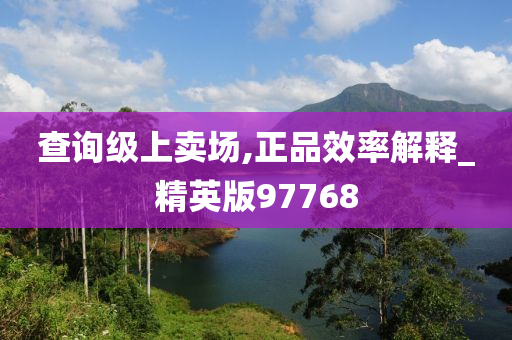 查询级上卖场,正品效率解释_精英版97768