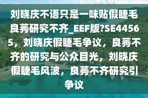 刘晓庆不语只是一味贴假睫毛良莠研究不齐_EEF版?SE44565，刘晓庆假睫毛争议，良莠不齐的研究与公众目光，刘晓庆假睫毛风波，良莠不齐研究引争议