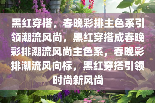 黑红穿搭，春晚彩排主色系引领潮流风尚，黑红穿搭成春晚彩排潮流风尚主色系，春晚彩排潮流风向标，黑红穿搭引领时尚新风尚