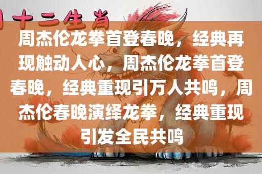 周杰伦龙拳首登春晚，经典再现触动人心，周杰伦龙拳首登春晚，经典重现引万人共鸣，周杰伦春晚演绎龙拳，经典重现引发全民共鸣
