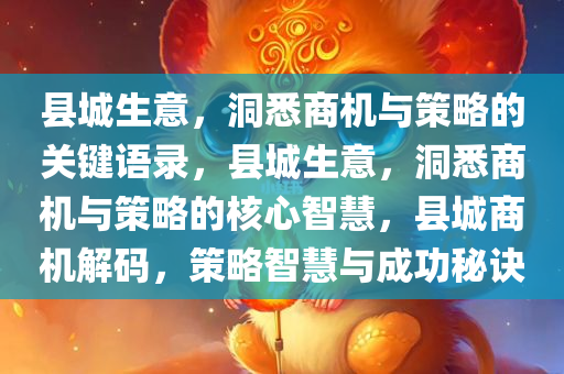 县城生意，洞悉商机与策略的关键语录，县城生意，洞悉商机与策略的核心智慧，县城商机解码，策略智慧与成功秘诀