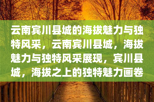云南宾川县城的海拔魅力与独特风采，云南宾川县城，海拔魅力与独特风采展现，宾川县城，海拔之上的独特魅力画卷