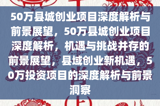 50万县城创业项目深度解析与前景展望，50万县城创业项目深度解析，机遇与挑战并存的前景展望，县域创业新机遇，50万投资项目的深度解析与前景洞察