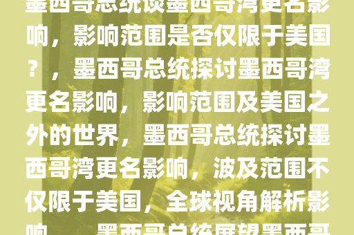 墨总统谈墨西哥湾更名，影响究竟有多大，仅限于美国吗？，墨西哥总统谈墨西哥湾更名影响，影响范围是否仅限于美国？，墨西哥总统探讨墨西哥湾更名影响，影响范围及美国之外的世界，墨西哥总统探讨墨西哥湾更名影响，波及范围不仅限于美国，全球视角解析影响。，墨西哥总统展望墨西哥湾更名影响，全球视角下的波及范围