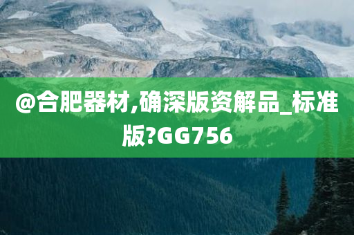@合肥器材,确深版资解品_标准版?GG756