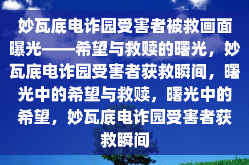 妙瓦底电诈园受害者被救画面曝光——希望与救赎的曙光，妙瓦底电诈园受害者获救瞬间，曙光中的希望与救赎，曙光中的希望，妙瓦底电诈园受害者获救瞬间