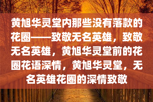 黄旭华灵堂内那些没有落款的花圈——致敬无名英雄，致敬无名英雄，黄旭华灵堂前的花圈花语深情，黄旭华灵堂，无名英雄花圈的深情致敬