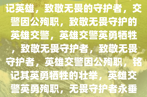 一交警遭嫌犯冲撞因公牺牲，铭记英雄，致敬无畏的守护者，交警因公殉职，致敬无畏守护的英雄交警，英雄交警英勇牺牲，致敬无畏守护者，致敬无畏守护者，英雄交警因公殉职，铭记其英勇牺牲的壮举，英雄交警英勇殉职，无畏守护者永垂不朽