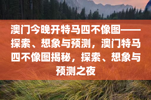 澳门今晚开特马四不像图——探索、想象与预测，澳门特马四不像图揭秘，探索、想象与预测之夜