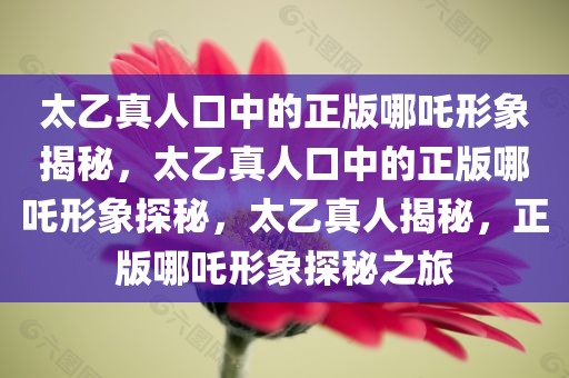 太乙真人口中的正版哪吒形象揭秘，太乙真人口中的正版哪吒形象探秘，太乙真人揭秘，正版哪吒形象探秘之旅