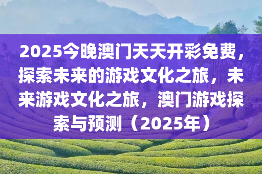 2025今晚澳门天天开彩免费，探索未来的游戏文化之旅，未来游戏文化之旅，澳门游戏探索与预测（2025年）