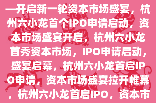 杭州六小龙首个IPO申请来了——开启新一轮资本市场盛宴，杭州六小龙首个IPO申请启动，资本市场盛宴开启，杭州六小龙首秀资本市场，IPO申请启动，盛宴启幕，杭州六小龙首启IPO申请，资本市场盛宴拉开帷幕，杭州六小龙首启IPO，资本市场盛宴启幕