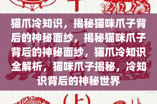 猫爪冷知识，揭秘猫咪爪子背后的神秘面纱，揭秘猫咪爪子背后的神秘面纱，猫爪冷知识全解析，猫咪爪子揭秘，冷知识背后的神秘世界