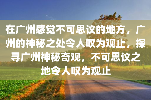 在广州感觉不可思议的地方，广州的神秘之处令人叹为观止，探寻广州神秘奇观，不可思议之地令人叹为观止