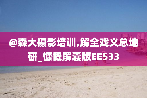 @森大摄影培训,解全戏义总地研_慷慨解囊版EE533