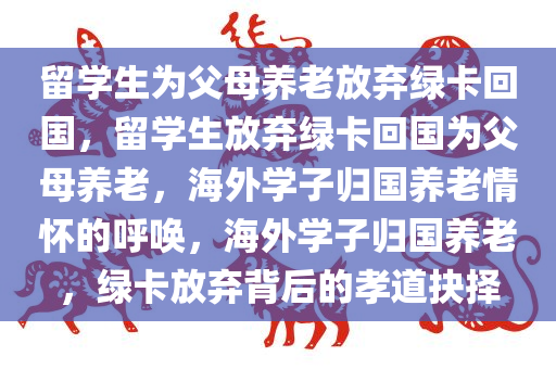 留学生为父母养老放弃绿卡回国，留学生放弃绿卡回国为父母养老，海外学子归国养老情怀的呼唤，海外学子归国养老，绿卡放弃背后的孝道抉择