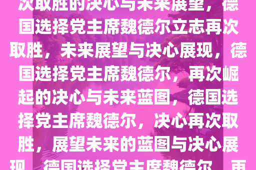 德国选择党主席魏德尔立志，再次取胜的决心与未来展望，德国选择党主席魏德尔立志再次取胜，未来展望与决心展现，德国选择党主席魏德尔，再次崛起的决心与未来蓝图，德国选择党主席魏德尔，决心再次取胜，展望未来的蓝图与决心展现，德国选择党主席魏德尔，再战巅峰，蓝图绘未来