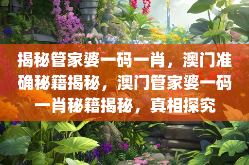 揭秘管家婆一码一肖，澳门准确秘籍揭秘，澳门管家婆一码一肖秘籍揭秘，真相探究