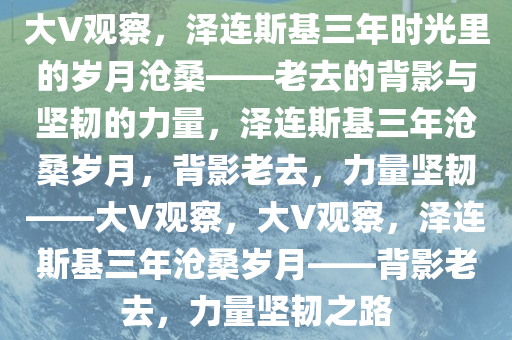大V观察，泽连斯基三年时光里的岁月沧桑——老去的背影与坚韧的力量，泽连斯基三年沧桑岁月，背影老去，力量坚韧——大V观察，大V观察，泽连斯基三年沧桑岁月——背影老去，力量坚韧之路