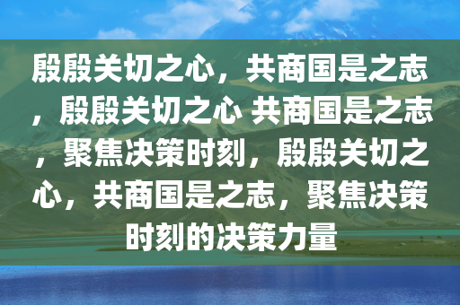 殷殷关切之心，共商国是之志，殷殷关切之心 共商国是之志，聚焦决策时刻，殷殷关切之心，共商国是之志，聚焦决策时刻的决策力量