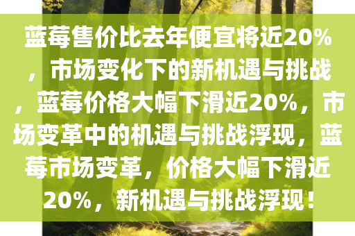 蓝莓售价比去年便宜将近20%，市场变化下的新机遇与挑战，蓝莓价格大幅下滑近20%，市场变革中的机遇与挑战浮现，蓝莓市场变革，价格大幅下滑近20%，新机遇与挑战浮现！