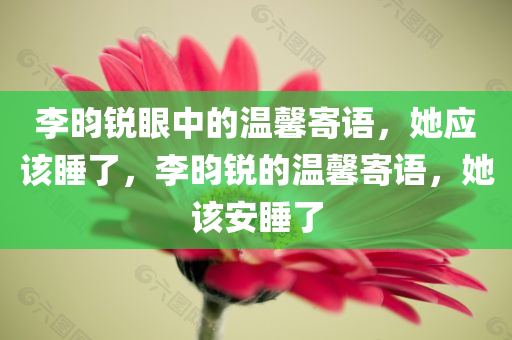李昀锐眼中的温馨寄语，她应该睡了，李昀锐的温馨寄语，她该安睡了