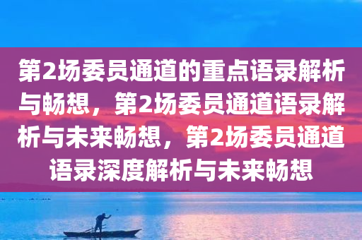 第2场委员通道的重点语录解析与畅想，第2场委员通道语录解析与未来畅想，第2场委员通道语录深度解析与未来畅想