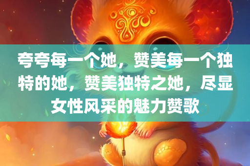 夸夸每一个她，赞美每一个独特的她，赞美独特之她，尽显女性风采的魅力赞歌