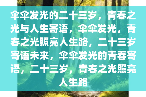 伞伞发光的二十三岁，青春之光与人生寄语，伞伞发光，青春之光照亮人生路，二十三岁寄语未来，伞伞发光的青春寄语，二十三岁，青春之光照亮人生路