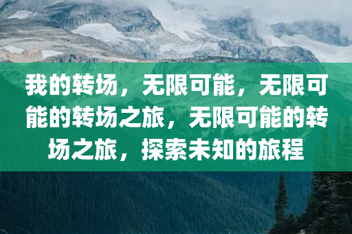我的转场，无限可能，无限可能的转场之旅，无限可能的转场之旅，探索未知的旅程
