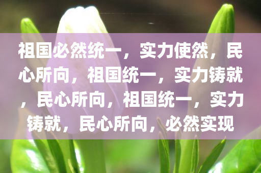 祖国必然统一，实力使然，民心所向，祖国统一，实力铸就，民心所向，祖国统一，实力铸就，民心所向，必然实现