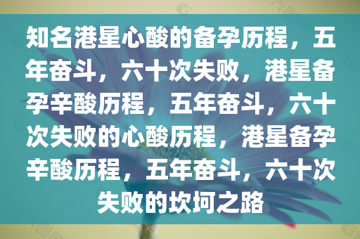 知名港星心酸的备孕历程，五年奋斗，六十次失败，港星备孕辛酸历程，五年奋斗，六十次失败的心酸历程，港星备孕辛酸历程，五年奋斗，六十次失败的坎坷之路