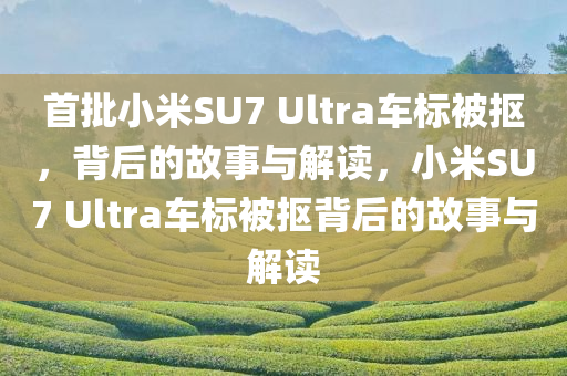 首批小米SU7 Ultra车标被抠，背后的故事与解读，小米SU7 Ultra车标被抠背后的故事与解读