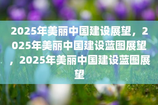 2025年美丽中国建设展望，2025年美丽中国建设蓝图展望，2025年美丽中国建设蓝图展望