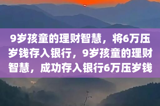 9岁孩童的理财智慧，将6万压岁钱存入银行，9岁孩童的理财智慧，成功存入银行6万压岁钱
