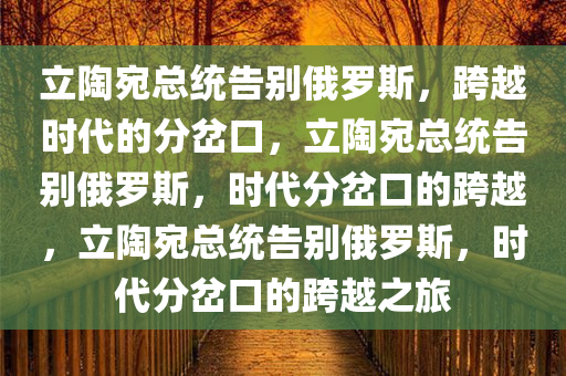 立陶宛总统告别俄罗斯，跨越时代的分岔口，立陶宛总统告别俄罗斯，时代分岔口的跨越，立陶宛总统告别俄罗斯，时代分岔口的跨越之旅