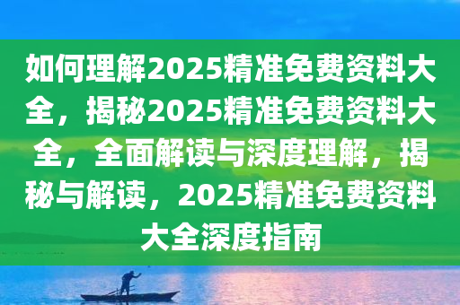 如何理解2025精准免费资料大全，揭秘2025精准免费资料大全，全面解读与深度理解，揭秘与解读，2025精准免费资料大全深度指南