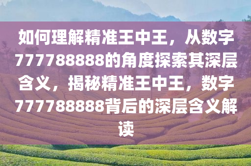如何理解精准王中王，从数字777788888的角度探索其深层含义，揭秘精准王中王，数字777788888背后的深层含义解读