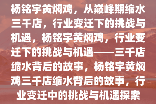杨铭宇黄焖鸡，从巅峰期缩水三千店，行业变迁下的挑战与机遇，杨铭宇黄焖鸡，行业变迁下的挑战与机遇——三千店缩水背后的故事，杨铭宇黄焖鸡三千店缩水背后的故事，行业变迁中的挑战与机遇探索