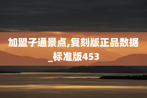 加盟子通景点,复刻版正品数据_标准版453