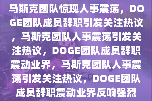 马斯克DOGE团队成员辞职