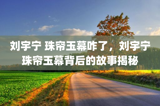 刘宇宁 珠帘玉幕咋了，刘宇宁珠帘玉幕背后的故事揭秘，刘宇宁珠帘玉幕背后的故事揭秘，探寻珠帘玉幕背后的真相与故事。