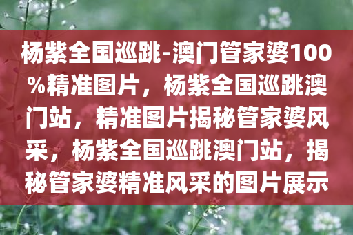 杨紫全国巡跳-澳门管家婆100%精准图片，杨紫全国巡跳澳门站，精准图片揭秘管家婆风采，杨紫全国巡跳澳门站，揭秘管家婆精准风采的图片展示