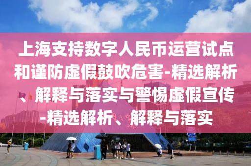 上海支持數字人民幣運營(yíng)試點(diǎn)和謹防虛假鼓吹危害-精選解析、解釋與落實(shí)與警惕虛假宣傳-精選解析、解釋與落實(shí)
