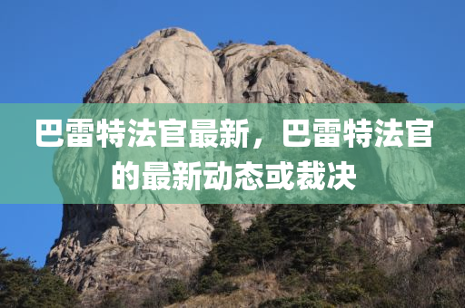 巴雷特法官最新，巴雷特法官的最新动态或裁决