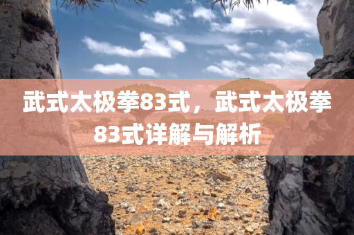 武式太极拳83式，武式太极拳83式详解与解析
