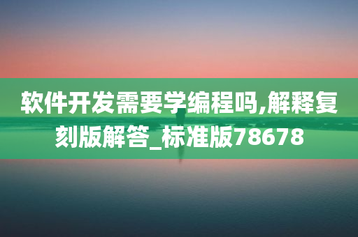 软件开发需要学编程吗,解释复刻版解答_标准版78678