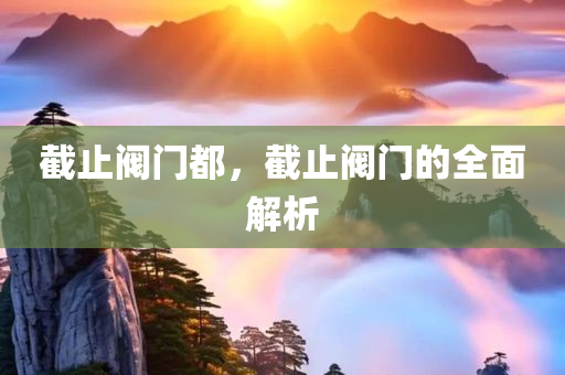 截止阀门都，截止阀门的全面解析