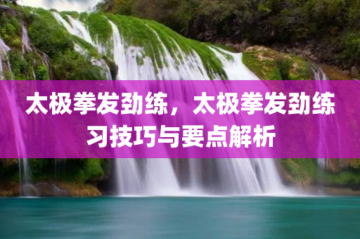 太极拳发劲练，太极拳发劲练习技巧与要点解析