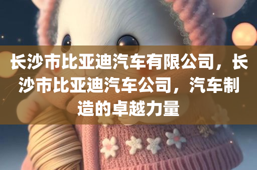 长沙市比亚迪汽车有限公司，长沙市比亚迪汽车公司，汽车制造的卓越力量